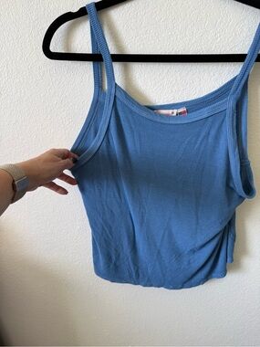 Maronie by Anthropologie Women’s Blue Ribbed Tank Top